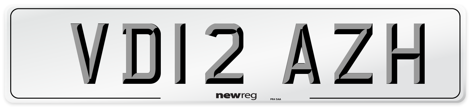 VD12 AZH Number Plate from New Reg